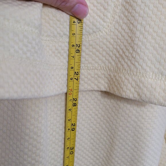 Vintage Midyat Soft Yellow 90s Thermal Texture Y2K Matching Set Short Sleeve - Picture 9 of 14